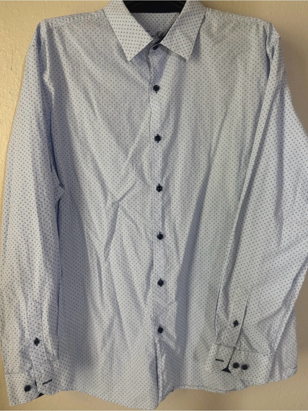 Tasso Elba Light Blue Micro-Pattern Dress Shirt